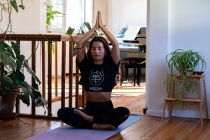 Yoga session in Lisbon focused on breath awareness grounding and mindful movement
